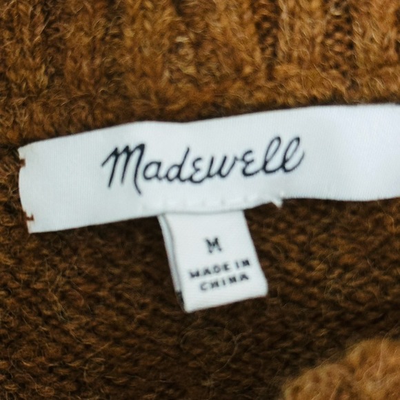 MADEWELL Dillon Mockneck Pullover Sweater Women's Size Medium Brown - Picture 8 of 9